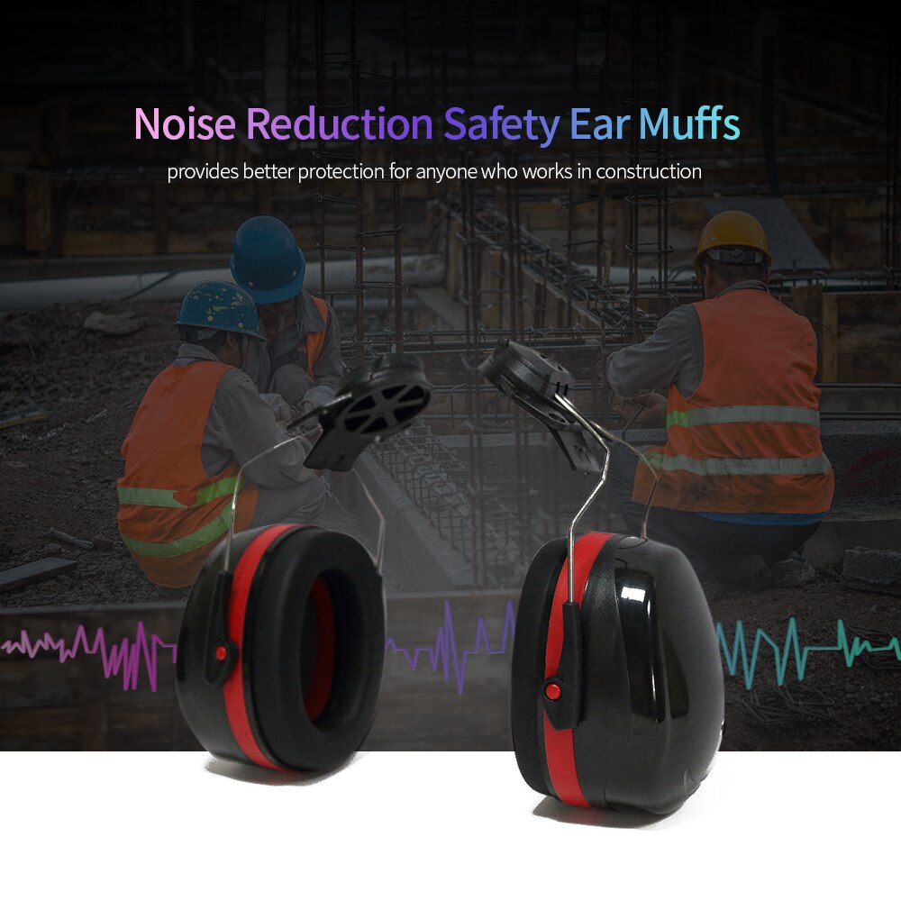 Hard Hat Mounting Ear Muffs Cap Mount Protective Earmuffs Noise Reduction Ear Covers Noise-cancelling Ear Defenders Anti-Noise