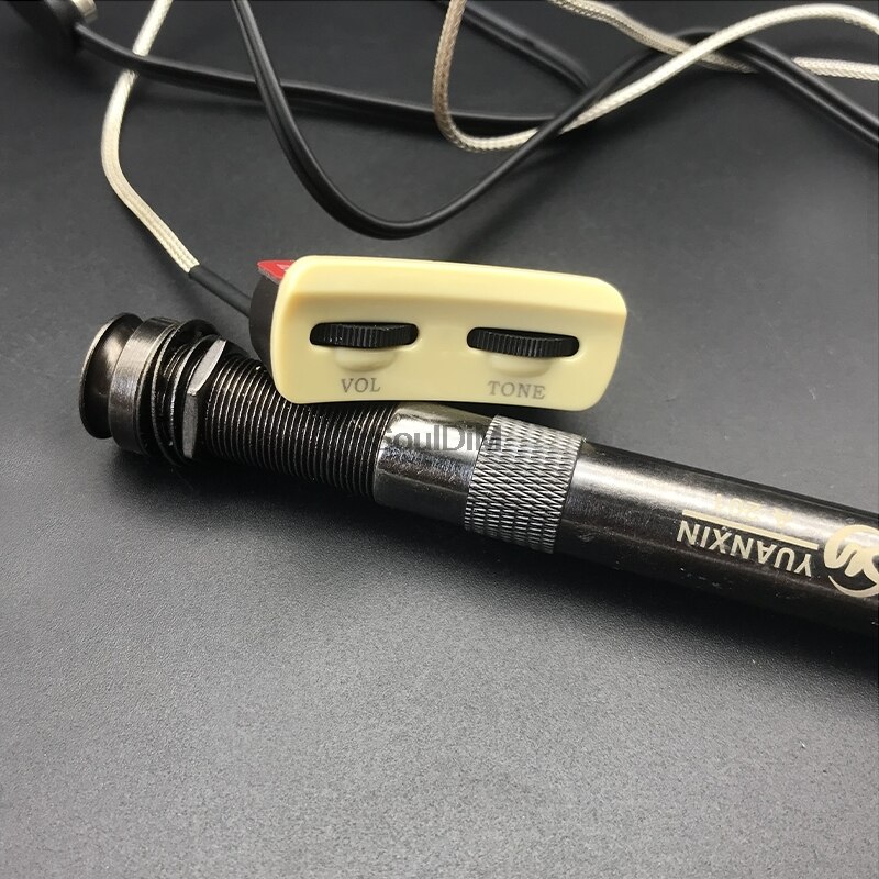 Soundhole Guitar Pickup Zinc Alloy A-202 Microphone Sound Hole Adjustable Preamp Equalizer for Acoustic Folk Guitar with Access: A-201