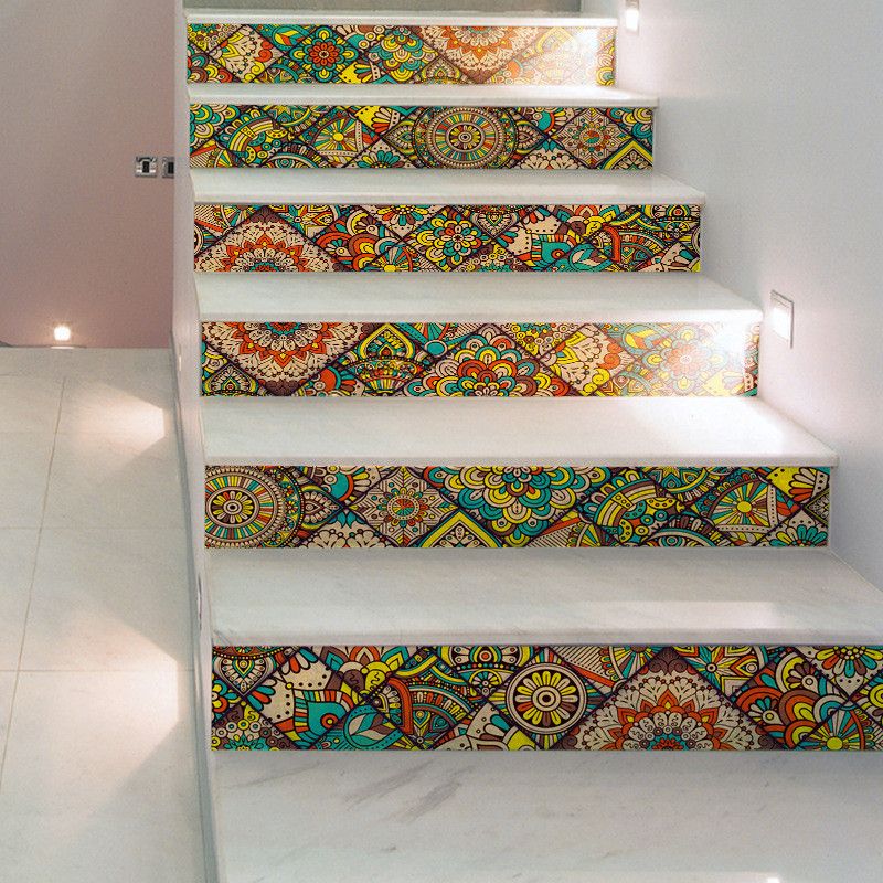 6 teile/satz 3D Treppen Aufkleber Selbst Klebe Abnehmbaren Treppe Treppen Zauberstab Abziehbilder Boden Wasserdichte Zauberstab Aufkleber DIY Heimat Dekor: Ursprünglich Titel