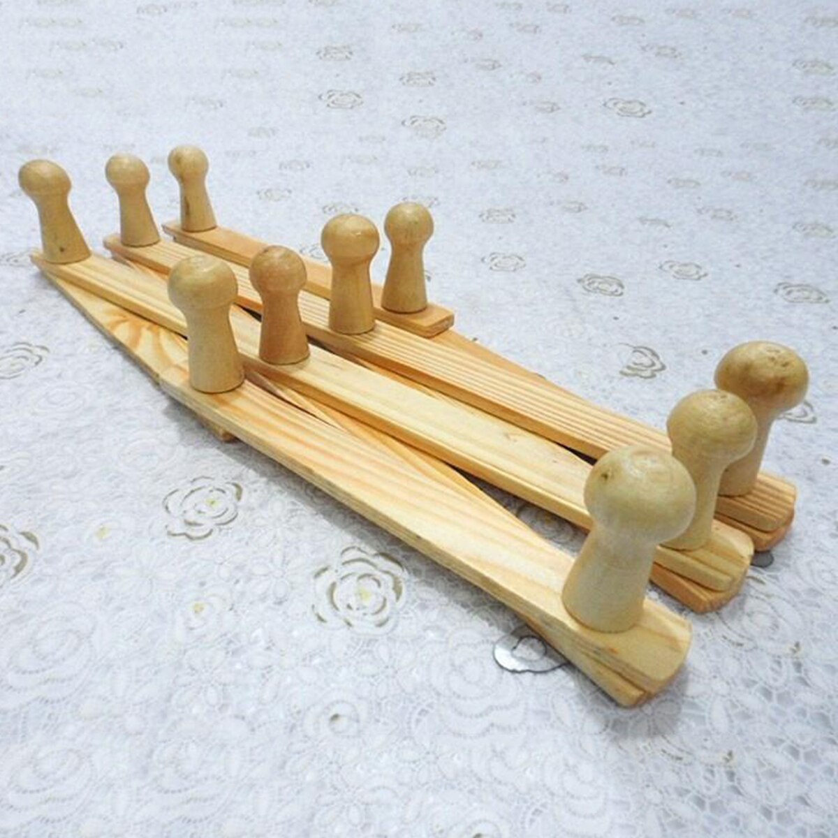 Natural Wooden Wall Mounted Expandable Accordion Peg Coat Rack Hanger Hat Closet Hook Expanding Fold Door Wooden Hanger 10 Hooks