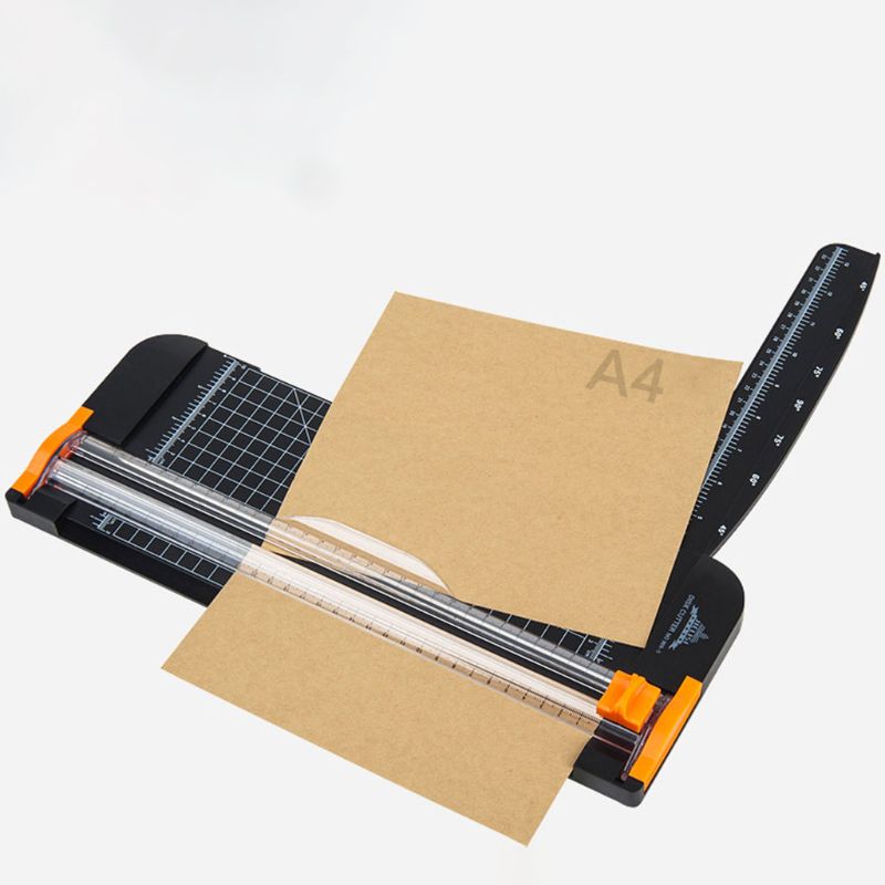 Paper Cutter Trimmer Jielisi 909-5 A4 Guillotine Ruler Paper Cutter Trimmer Cutter Black-Orange
