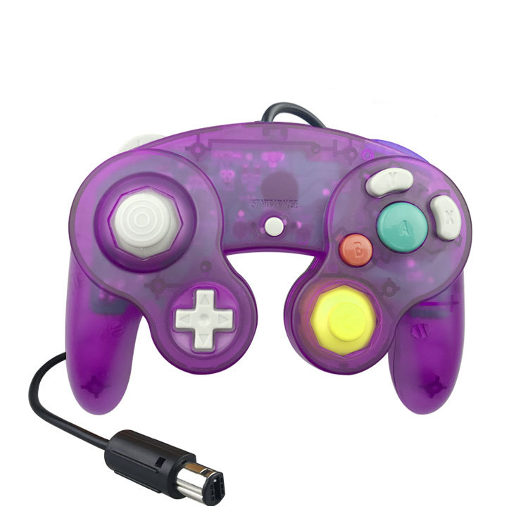 DATA FROG Wired Joypad Controller For Gamecube Controller Handheld Joystick For Computer For Nintend For Wii Vibration Gameing: Transparent Purple