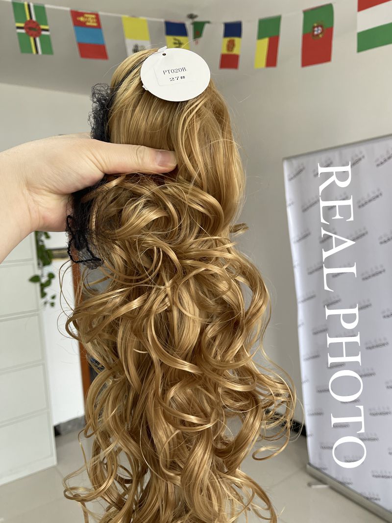 Luxury for Braiding 76cm 210g Long Wavy High Temperature Fiber Synthetic Hair Pieces Claw Clip Ponytail Extensions for Women: #27