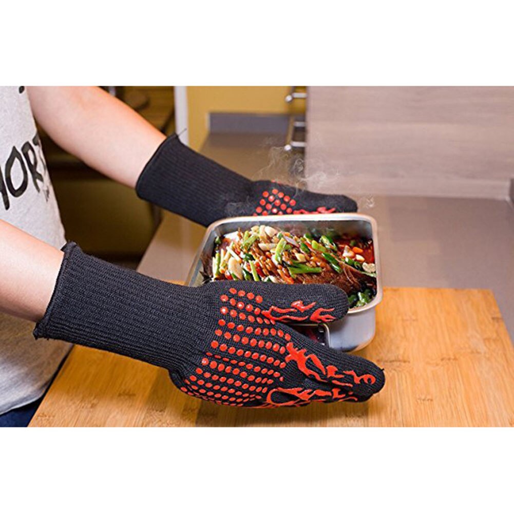 1 Paar Bbq Grillen Koken Handschoenen Extreme Hittebestendige Ovenwanten Nds
