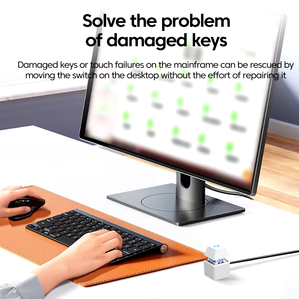 NNBILI-interruptor de escritorio para ordenador, luces LED, placa base de PC, botón de encendido/apagado de arranque externo, Cable de extensión de 2m para el hogar y la Oficina ﻿