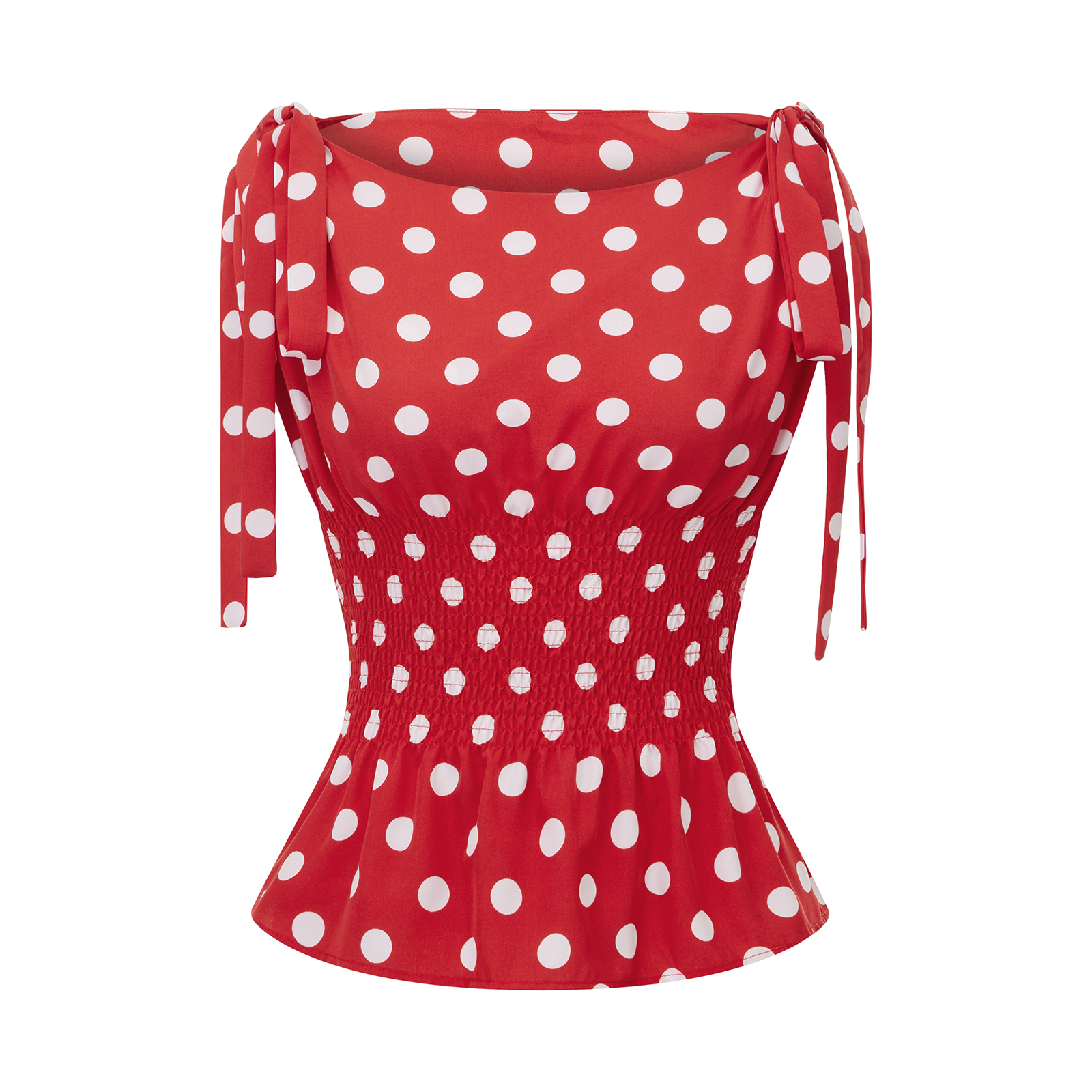 Combhasaki kvinder sommer  y2k vintage prikket print crop tanktops ærmeløse butterfly skulder bådhals smocked flæset slim fit vest: M / Rød