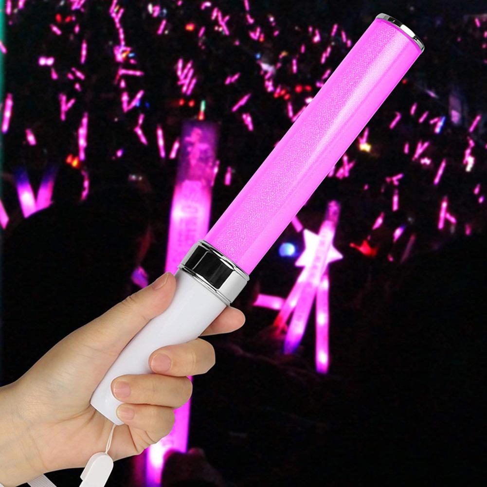 Multi-color Colorful Shiny Sponge Sticks Luminous Baton LED Foam Stick Chopsticks Rally Party Flashing Glow Batons Light Stick