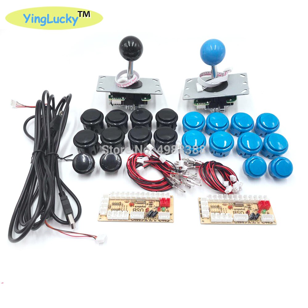 Zero Delay USB Encoder fo Pc Arcade Joystick Buttons DIY Kit With 2pin Cables 8 Way 5pin Joystick for Mame Jamma Machine