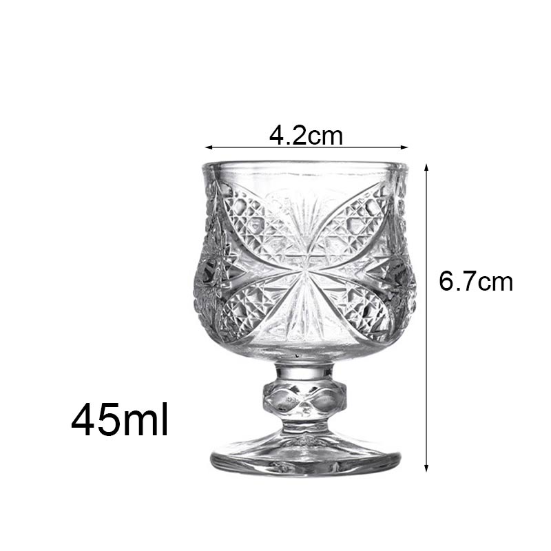 Mini copa de vidrio en relieve para Bar, vaso transparente para cóctel, vaso para café expreso, leche, zumo, , 1 unidad: 1
