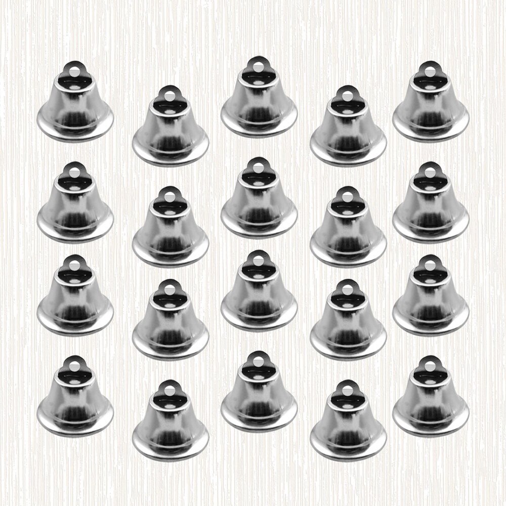 20Pcs 2.1Cm Kleine Jingle Bells Metal Bell Xmas Decor Hangers Sieraden Ornamenten Voor Party Kerstboom Diy Ambachten (Zilver): Silver