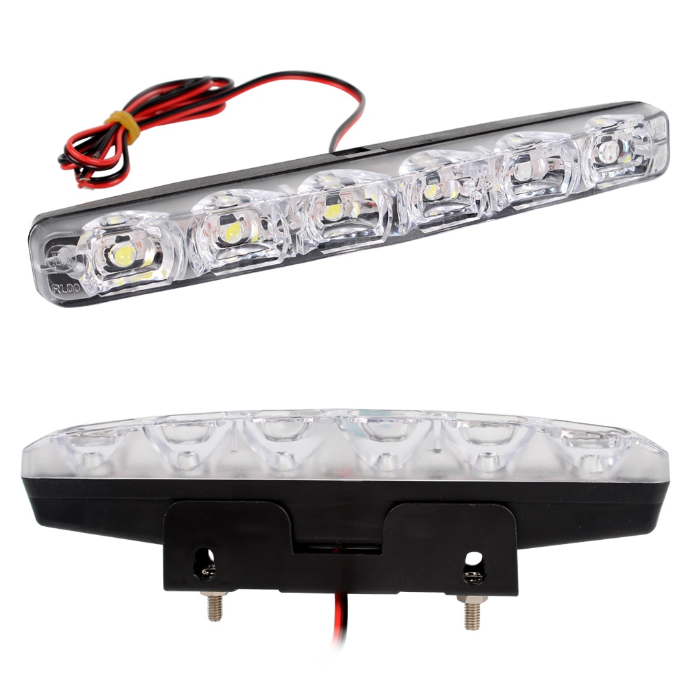 2 uds DRL luces de circulación diurna de coche luz diurna coche estilo luz diurna 6 LEDs Super brillante