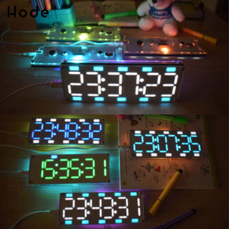 6-Digit LED Large Screen Digital Tube Clock Kit Touch Control time display