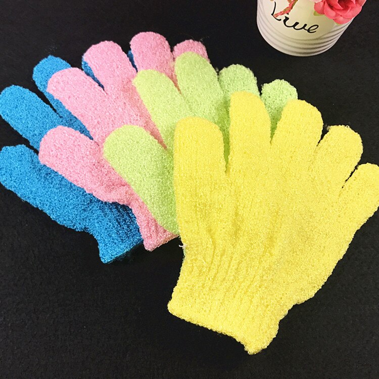 100pcs/lot Cloth Mitt Exfoliating Face or Body Bath Scrub Moisturizing gloves April Glove retail