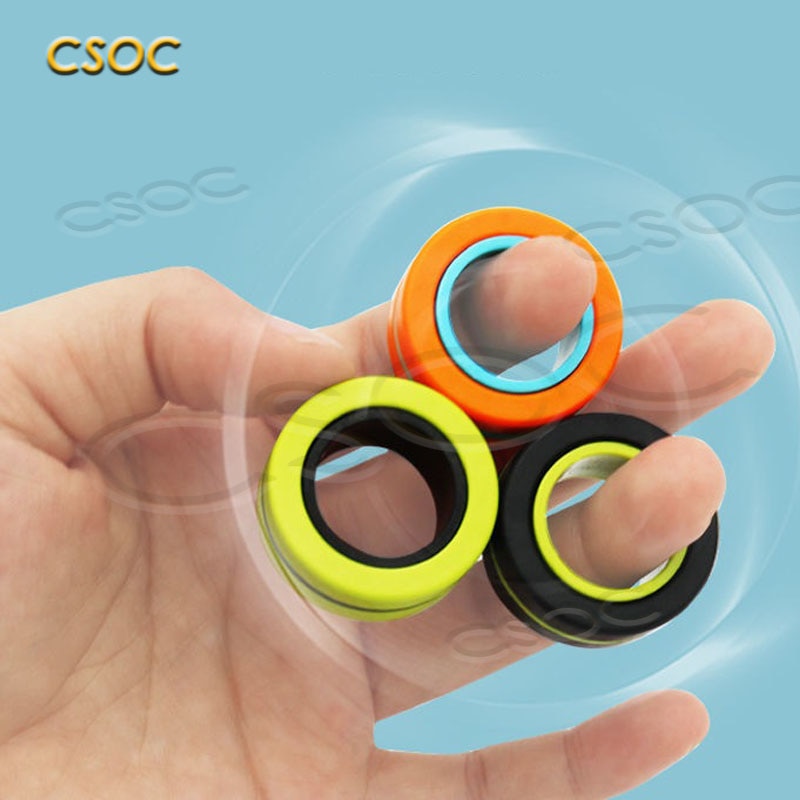 CSOC Finger Magnetische Ringe Anti-stress für Autismus ADHS Angst Relief Fokus Kinder Dekompression Zappeln Cool Spielzeug Lustige