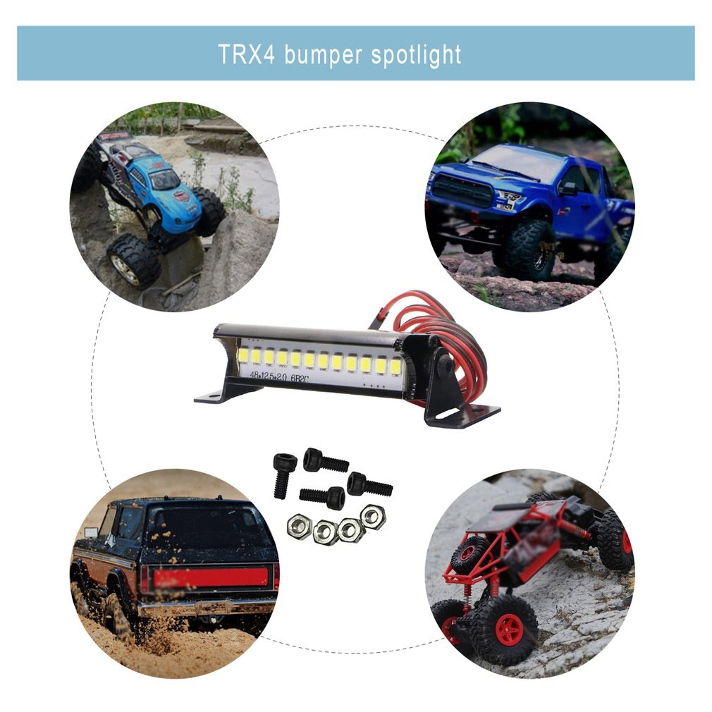 Led Spotlight Dak Licht Voor 1/10 Rc Crawler Auto Traxxas TRX4 RC4WD D90 D110 Axiale Scx10 90046 36 Led/12LED/6LED Bumper Licht
