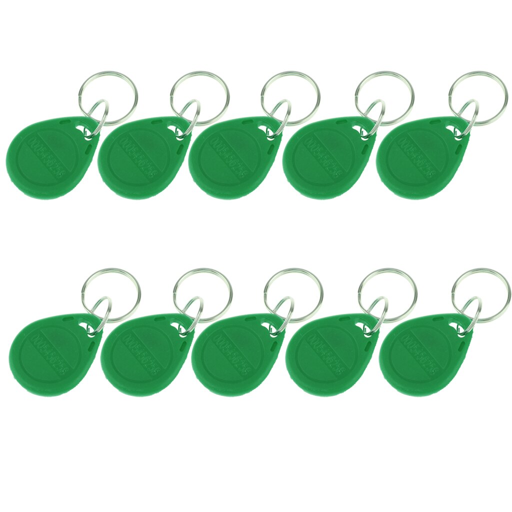 10 Pieces 125KHZ RFID Proximity ID Card Token Tags Key Fobs Key Chain Access System Access Control: Green