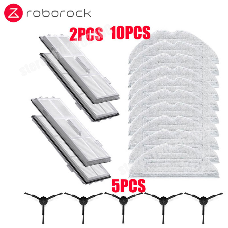 För roborock  s8 s8 pro ultra  s8+  reservdelar duoroller huvudsakliga sidoborstar moppdukar hepa-filter dammpåsar tillbehör: Mörkgrå
