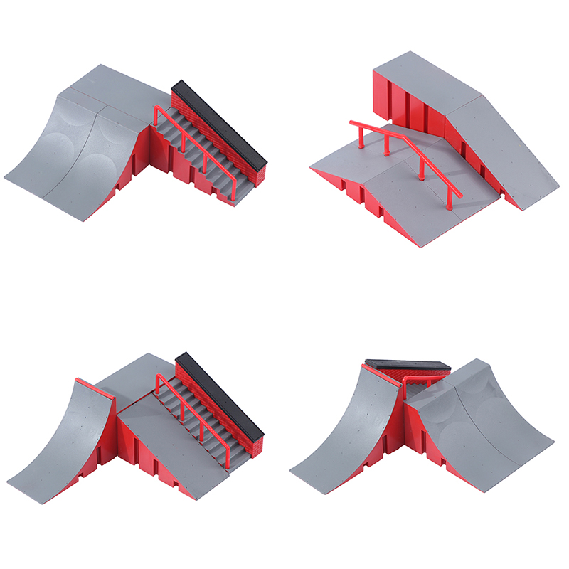 Finger Skate Park Kit Ramp Parts with 1 Finger Skateboard Mini Scooter Toys finger skateboard suit