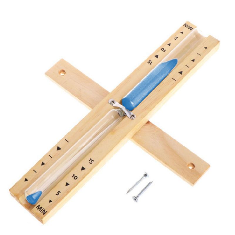 Houten sauna zandloper wandmontage draaibare 15 minuten zandloper klok witte zandloper voor thuisgebruik  n30 20: Bl