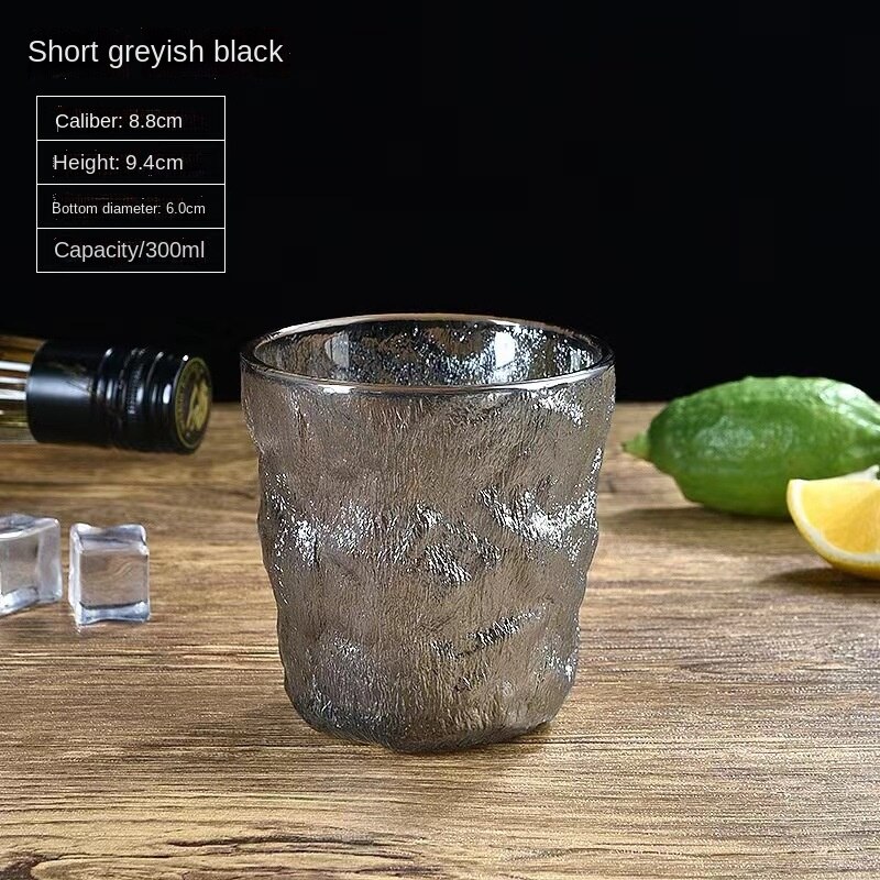 Gletsjer Glas Huishouden Japanse Stijl Water Cup Mannelijke Ontbijt Cup Ins Wind Bier Cup Sap Kopje Koffie Kopje Thee bar Benodigdheden: Smoky gray-300ml