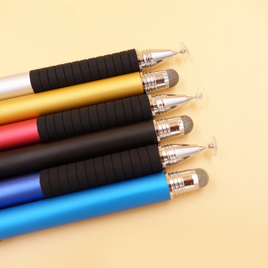 nueva pluma de dibujo de capacitancia de Metal 2 en 1 pantalla táctil capacitiva bolígrafos de perspectiva omnidireccional para tableta iPad 5 colores