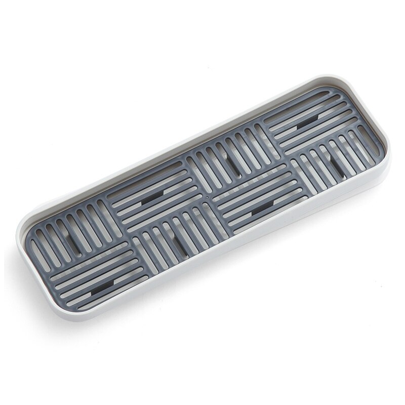 Aanrecht Organzier Zeep En Spons Houder Fles Cup Servies Lekbak-Opslag Tray Tool Voor Afwas Spons scrubber: Small grey