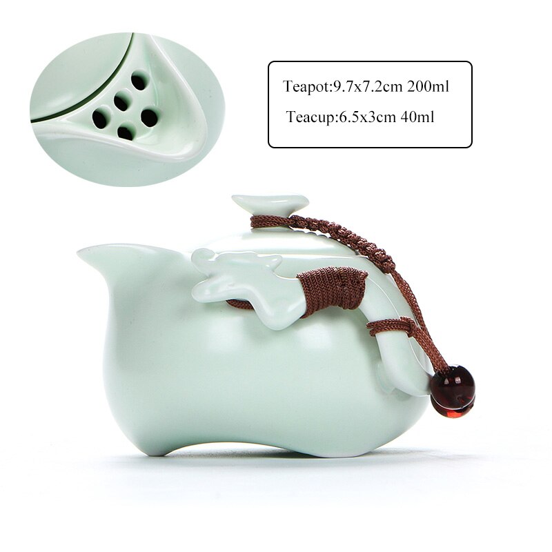 Théière en céramique gaiwan tasse à thé pour puer | Théière chinoise, service à thé portable, verres