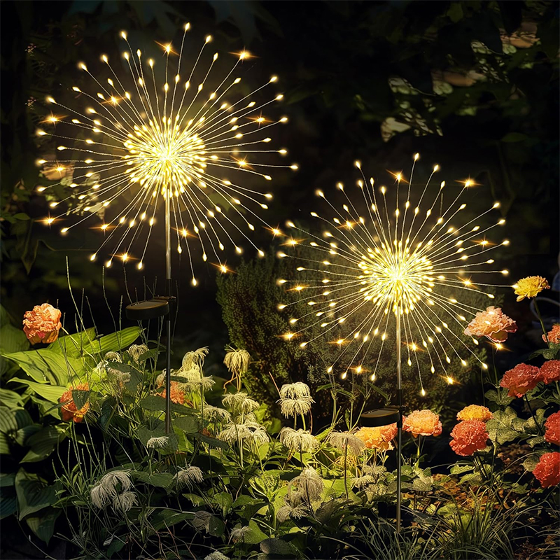 Luz LED Solar de fuegos artificiales, decoración de jardín al aire libre, camino de césped, luz para Patio, , Navidad, boda