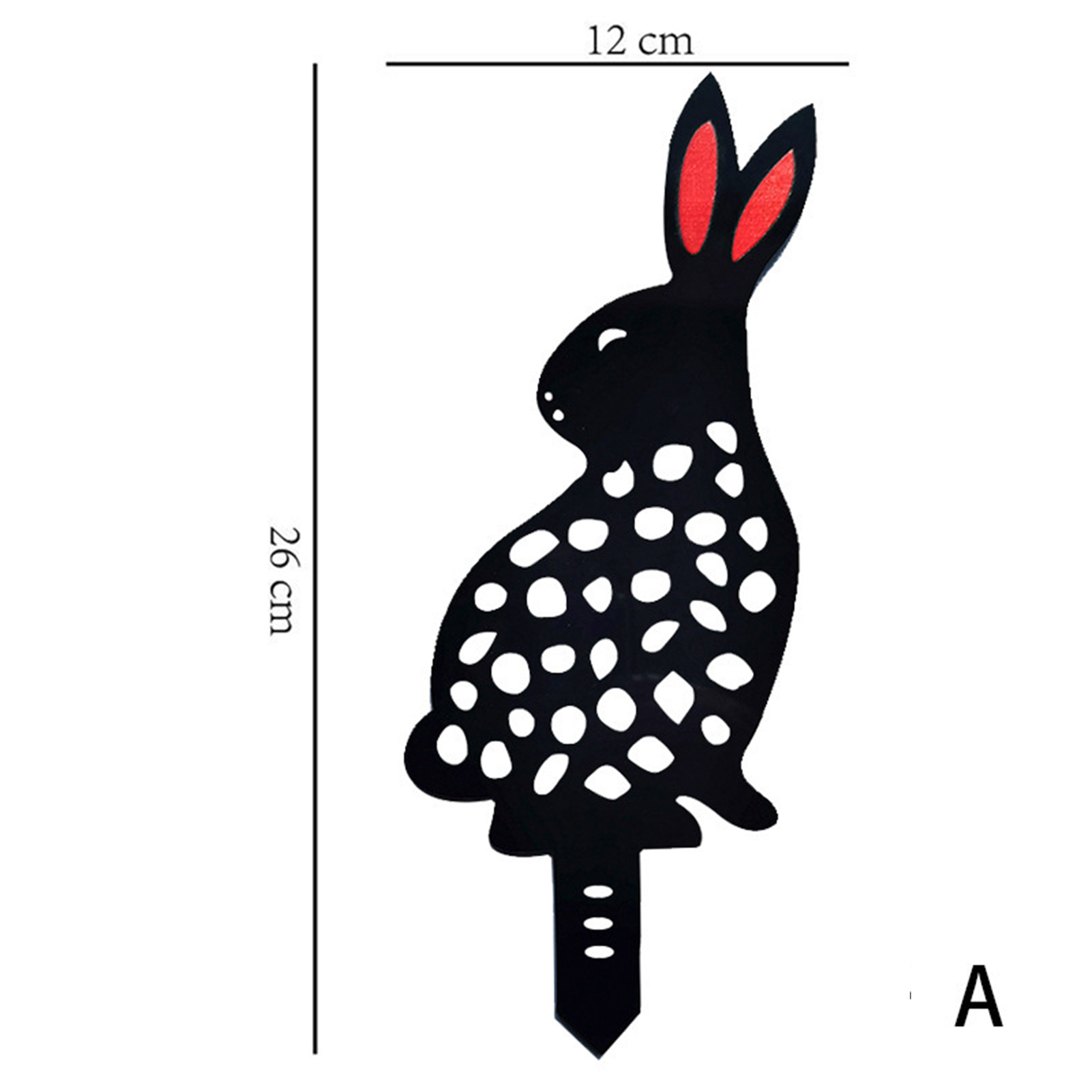 2D Rabbit Yard Art Stake Ground Insert Decor Hollow Lifelike Bunny Metal Statue Peg for Outdoor Garden Manor Lawn J2Y: a