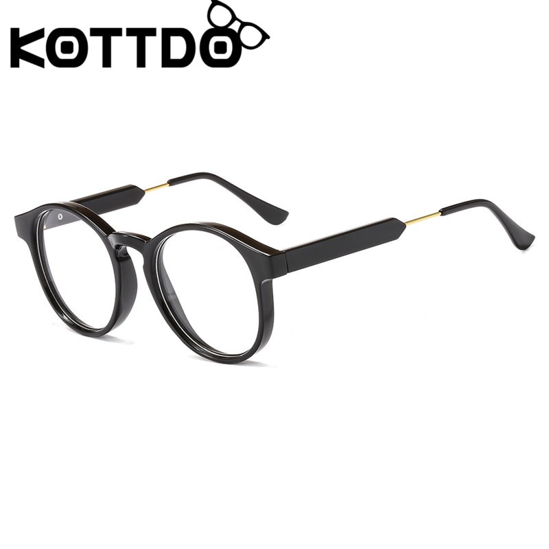 Kottdo classic pyöreät silmälasit miesten vintage läpinäkyvät silmälasien kehykset naisille likinäköisyyskehys