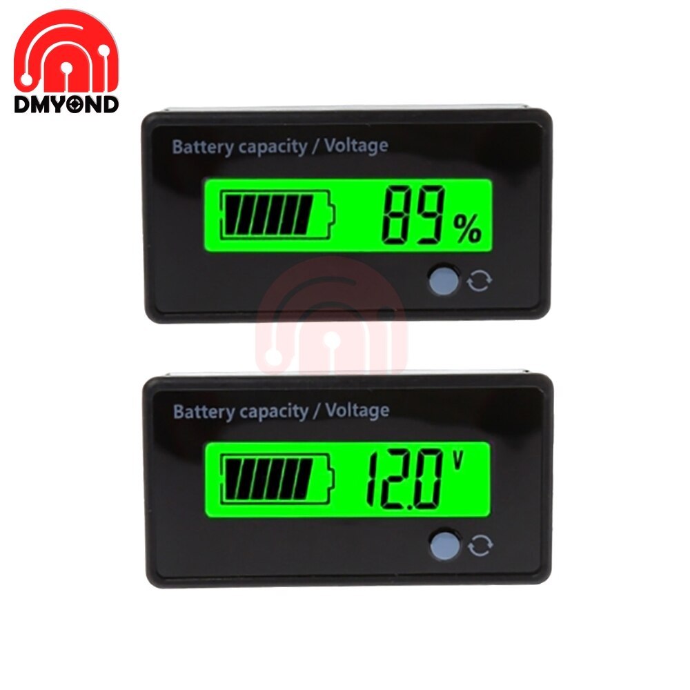 Dc 7v-100v 6v-73v litiumblysyra batterikapacitetsindikator makt display mätare led digital voltmeter spänningstester mätare: 7-100v gröna