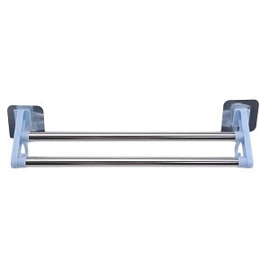 Rvs Dubbele Handdoek Bar Draaiende Handdoekenrek Badkamer Keuken Muur Gemonteerde Handdoek Gepolijst Rack Holder Dubbele Houder: Nordic blue