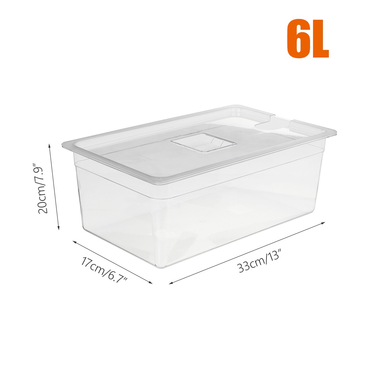 6L 11L Sous Vide Container Water Tank with Lid for Circulator Sous Vide Cooking Immersion Slow Cooker Cooking Tool: 6L