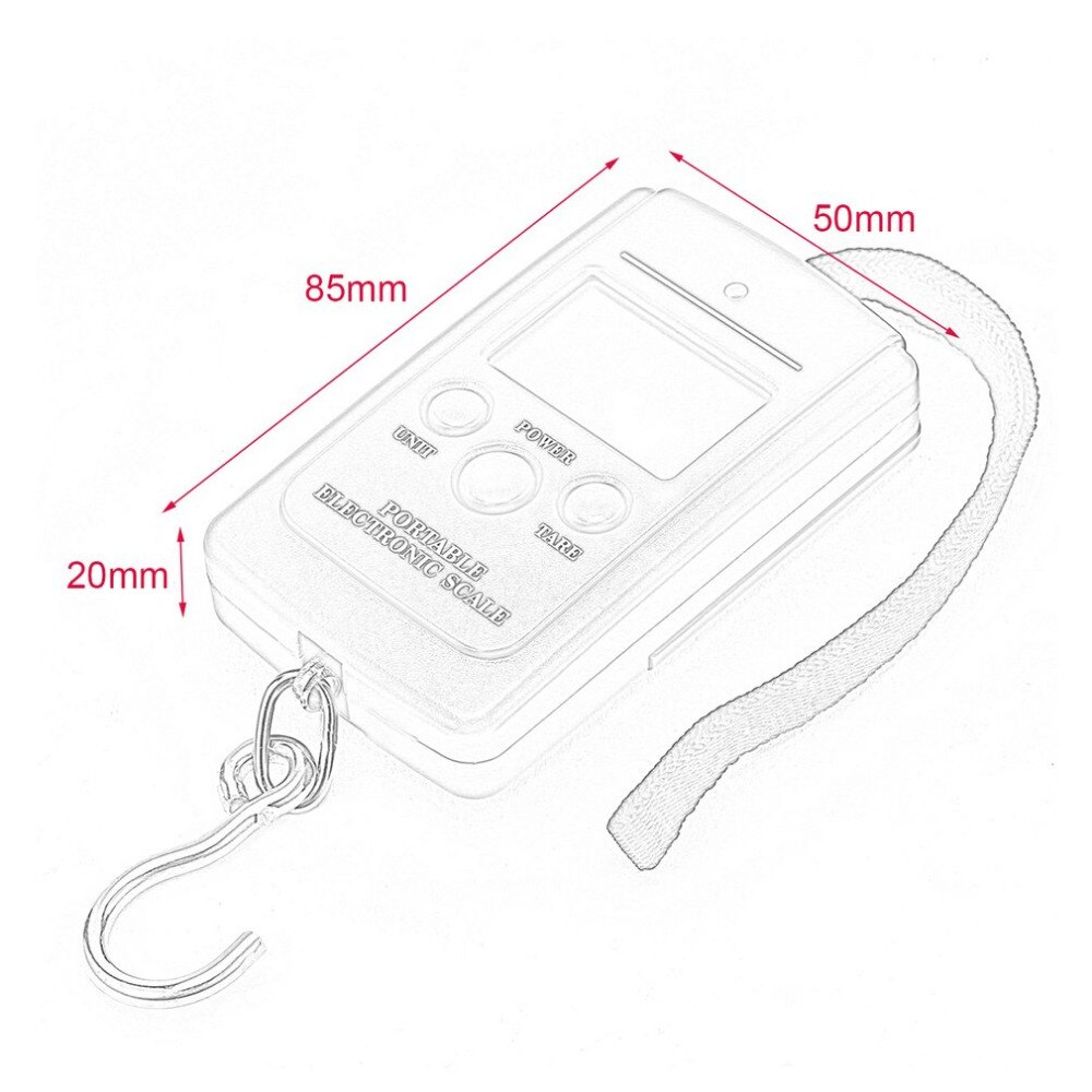 Mini Digitale Gewicht Bagage Reizen Weegschalen Belasting 40Kg Pocket Weging Vissen Schaal Opknoping Weegschaal Auto