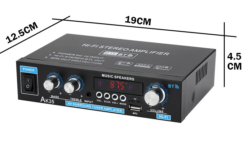 AK35 380 800W Home Digitale Versterkers Audio 110-240V Bass Audio Power Bluetooth Versterker Hifi Fm Auto muziek Subwoofer Speakers