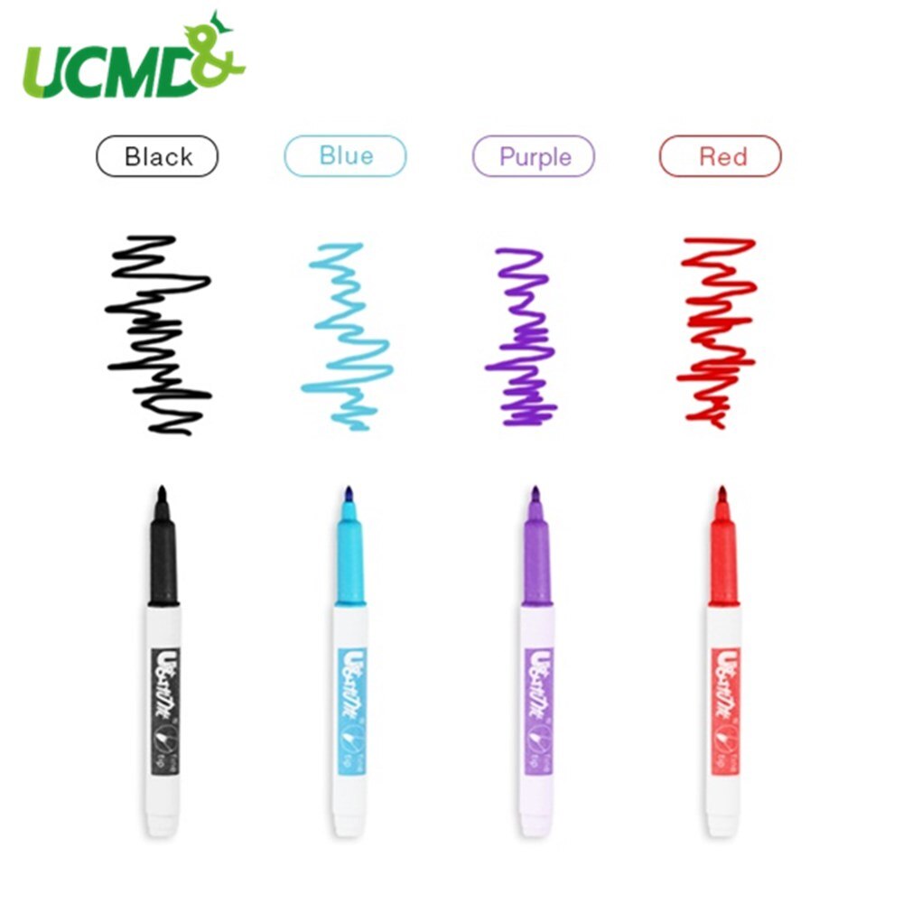 Whiteboard Pen Markers Zwarte Kleur Markers Pen Droge Wissen Magnetische White Board Verf Markers Pen Voor Tekening 4 Kleuren/set