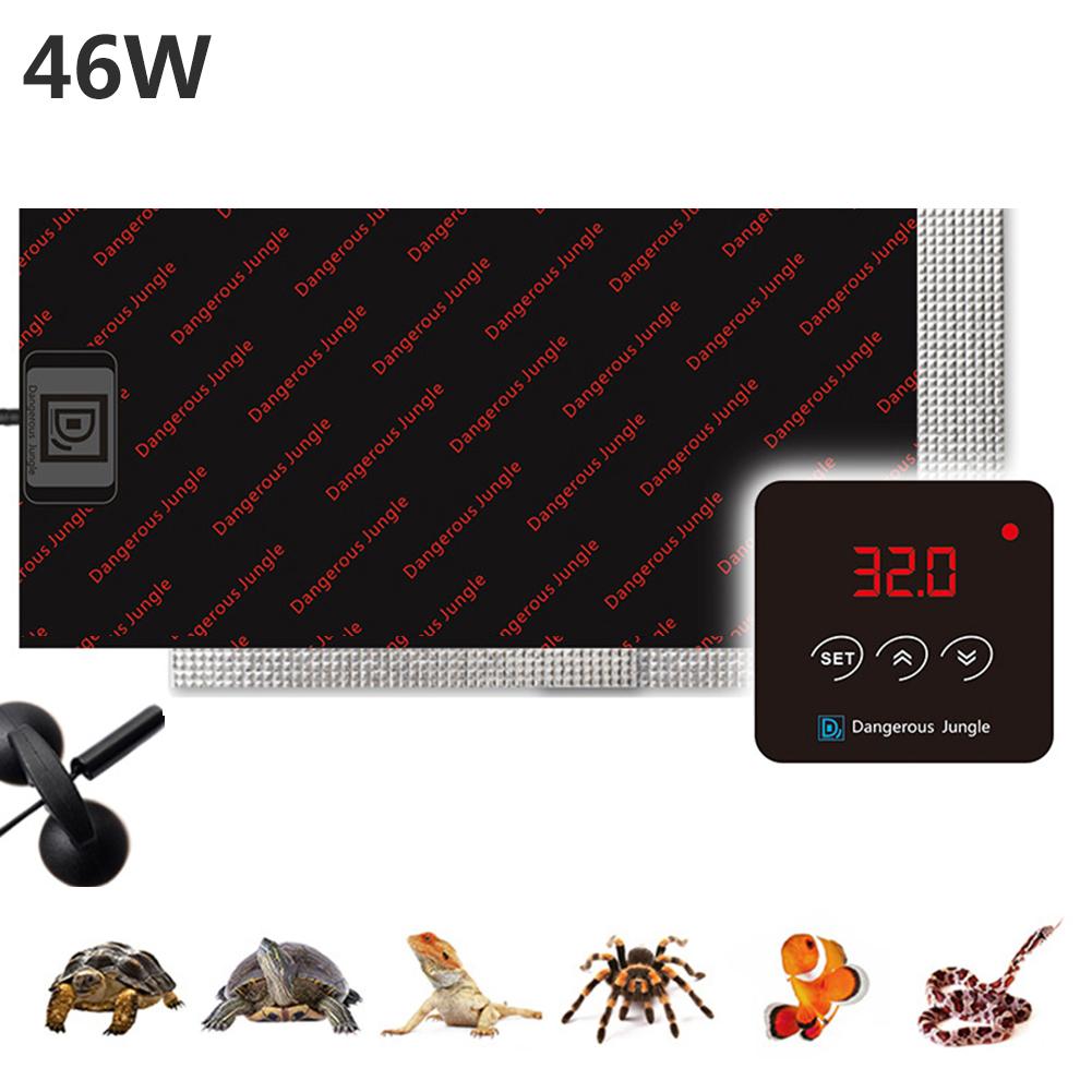 Pet Reptile Heating Warm Pad Pet Hamster Heating Pad 23/46/86/130/163W Adjustable Temperature Controller Incubator Mat Tools: 46W