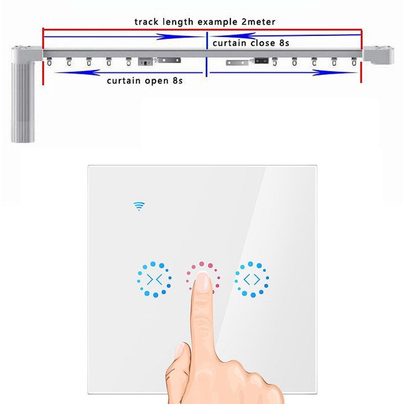 App Wifi Press Switch Roller Shutter Switch Blinds Curtain Switch Alexa -White