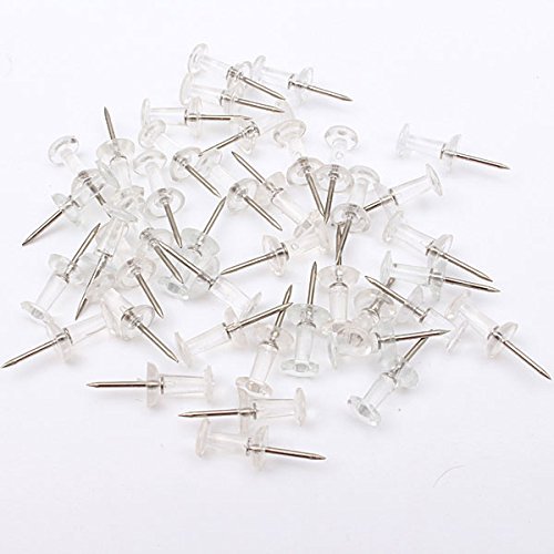 MYLB-200 x Clear Push Pins Transparent Plastic