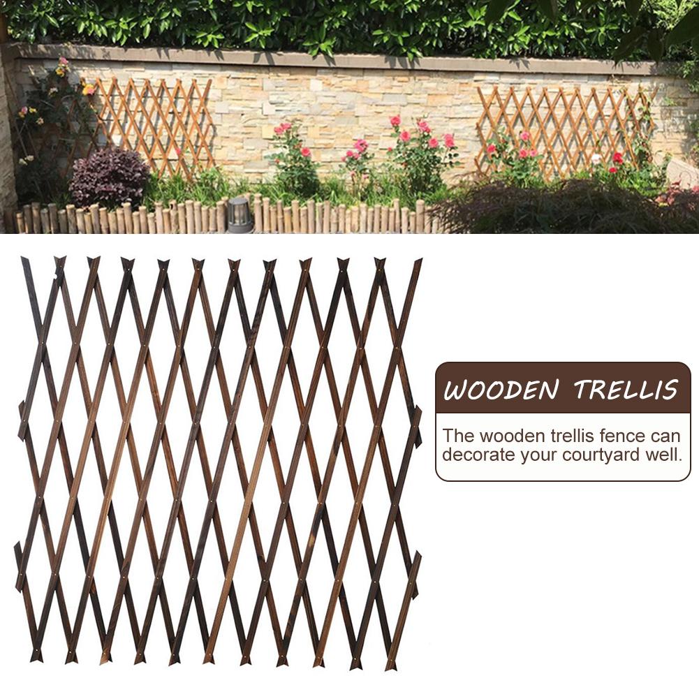 Trä spaljé blomställning fällbar utbyggbar trädgård vägg staket panel växt klättra spaljé stöd dekorativ gård trädgård staket: Normal 43cm