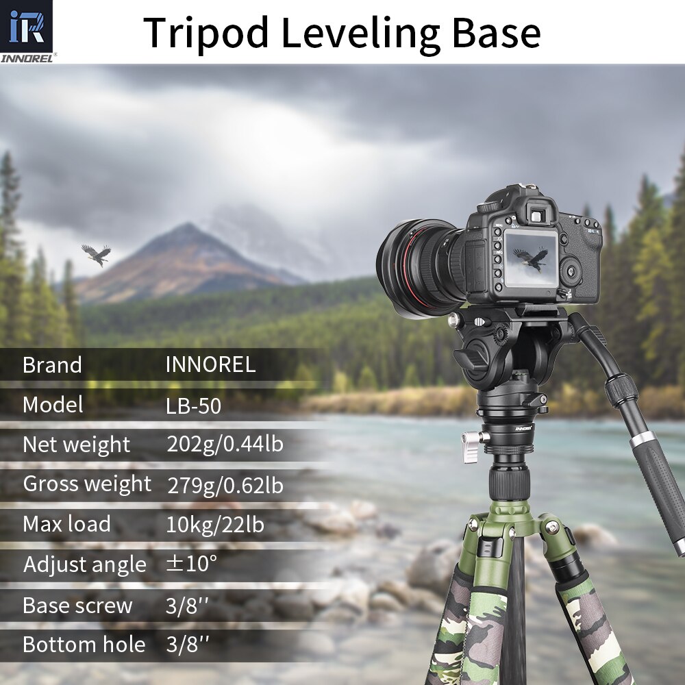 Trípode monopié de nivel Base de nivelación Horizontal INNOREL LB50 para fotografía aérea, , para cámara DSLR