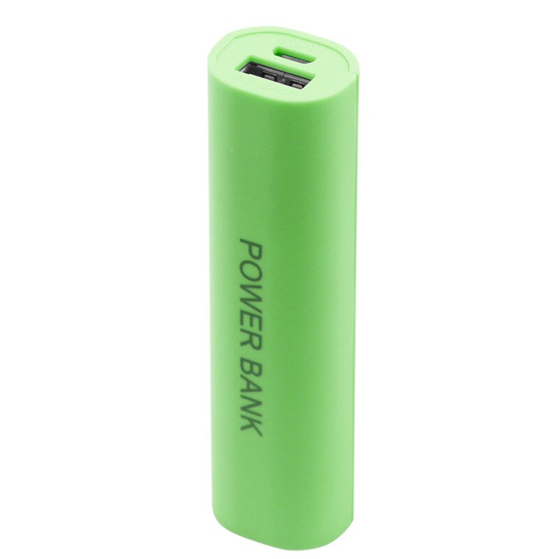 Portable Mobile USB Power Bank Charger Pack Box Battery Case For 1 x 18650 DIY: Green