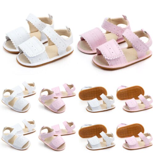 Baby Girls PU Leather Shoes Sandals Girl Anti-Slip Soft Sole Crib Shoes Prewalker Summer Shoes