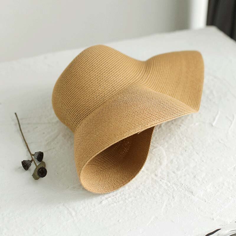 Chapeau De Plage Femme En Paille - Grand Bord - Pliable - Style Vintage - Taille Unique - Neuf Avec étiquettes