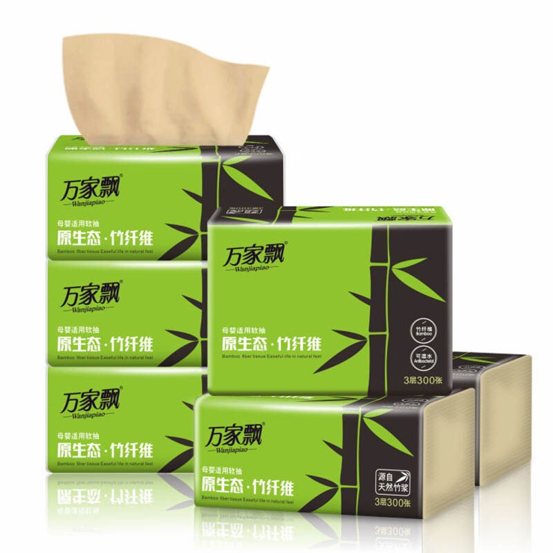 30 Bags / Box Of Bamboo Pulp Paper Bamboo Fiber Natural Color Paper Towel Full Box Of Household Commercial Napkin