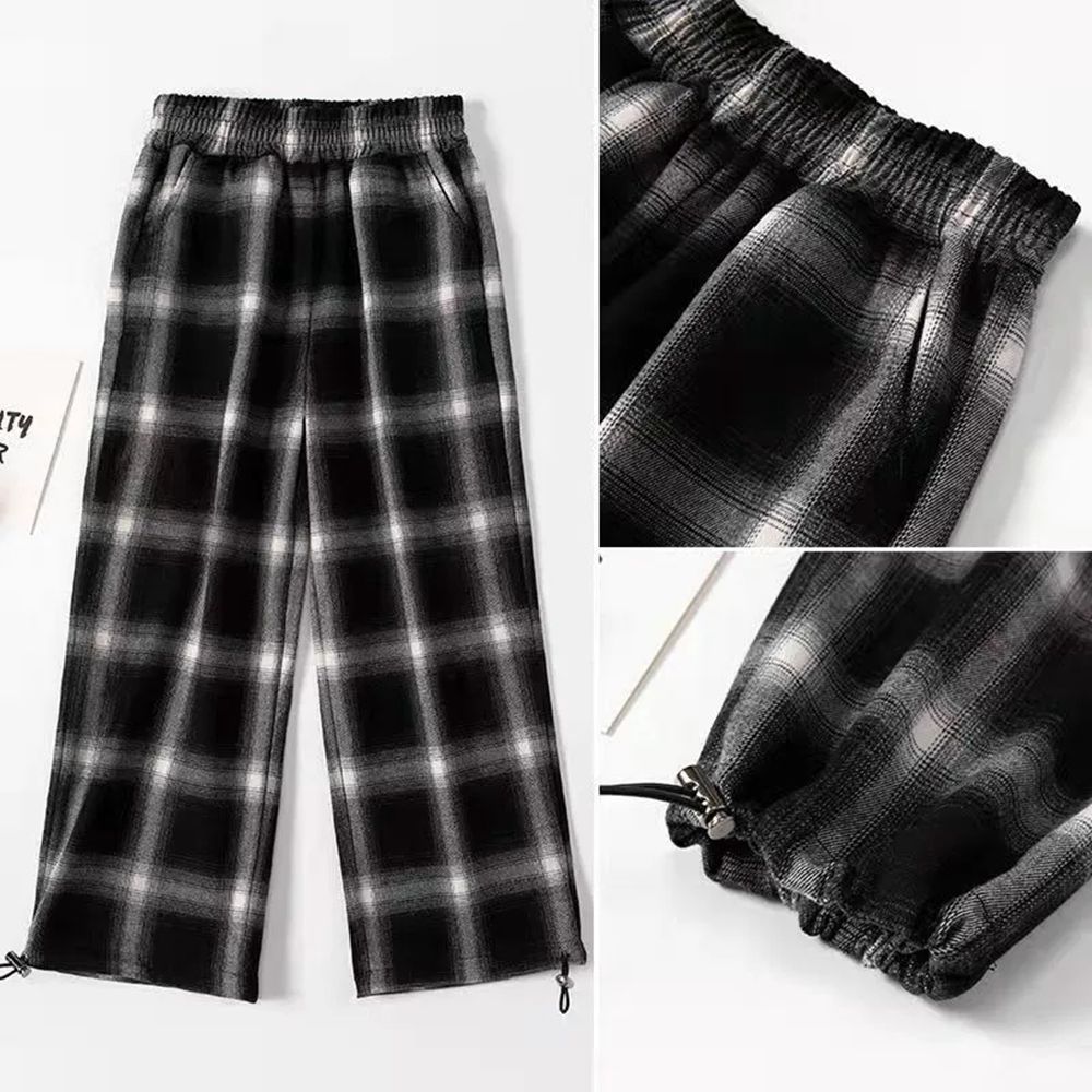 Spring Girl Plaid Pants 3-14 Years Teenage Children's Clothing for Girls Loose Casual Wide Leg Pants for Girls Trousers 6 8 10 9