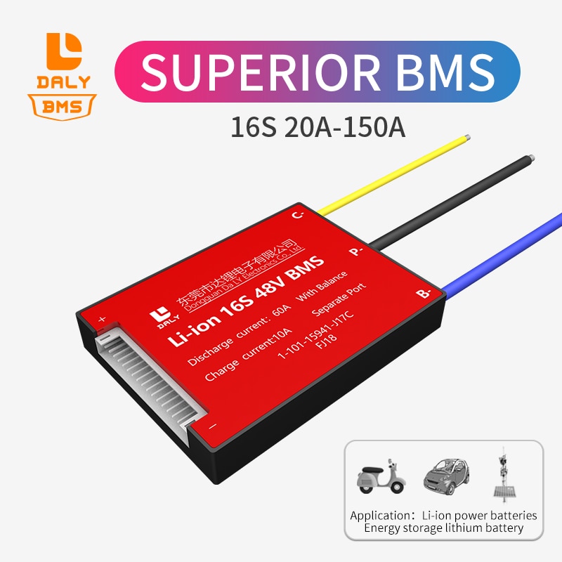 18650 Batterij Bms 16S 60V 20A 60A 150A 3.7V Li-Ion Bms Voor Lithium Batterij Voor Oplaadbare Lithium met Aparte Poort Balans