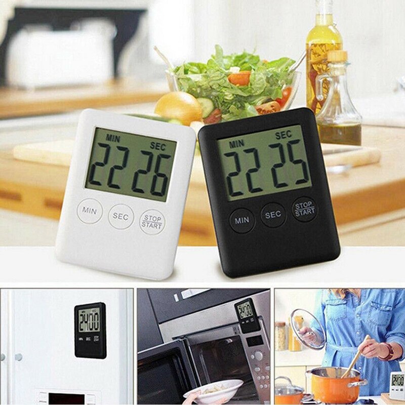 Super Thin LCD Digital Screen Kitchen Timer Square Cooking Count Up Countdown Alarm Sleep Stopwatch Temporizador Clock
