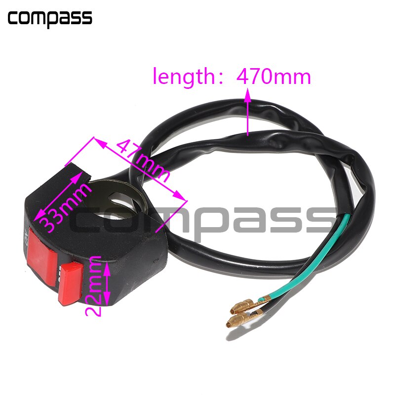 Universal Motorcycle Kill ON-OFF Switch Button Handlebar Mount Bullet Connector