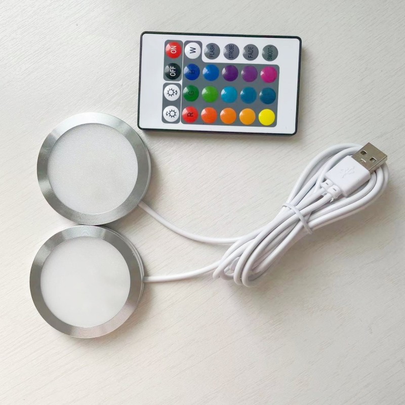 Projecteur Led USB 3W DC 5V RGB, avec télécommande, pour armoire à bijoux, vitrine, comptoir, plafond, Mini Spot, prise USB 2 en un: Rouge foncé / 9w